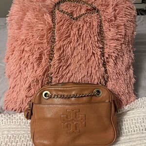Tory Burch Tan Crossbody Bag with Gold Accents
